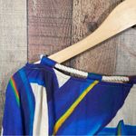 Farm Rio  Anthropologie Linen Blend Rope Tassel Boho Blouse Top Medium Tropical Photo 4