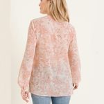 Chico's NWT Flounce Front Paisley Top Blouse 0P US S Peach Floral Feminine Boho Photo 2