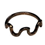 Copper Tone Waves Unsigned Ring Sz 7.5 Minimalist Basic Orange Photo 1