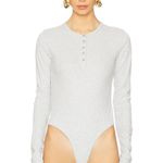 We Wore What  Gray Long Sleeve Henley Bodysuits Size‎ S Photo 1