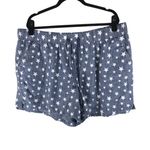 Bcg Womens Star-Patterned Cotton Lounge Shorts Blue White Size 2X Photo 0