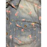 Juicy Couture  Denim/Pink Floral Print Button Down Top Shirt Sz S Photo 4