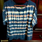 Green Tea Tie Dye Effect Short Sleeve Tee Shirt Size M Blue, White & Pink Blue Size M Photo 0