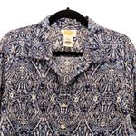 Talbots  Womens Button Down Shirt Size XL Paisley Whimsy Career Work Professional Photo 2
