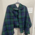 Old Navy Green and Blue Plaid Blanket Scarf NWT Photo 1
