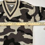 Nine West Camouflage Sparkle V Neck Sweater Womens Size L Neutral Metallic Photo 6