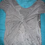 Grey and white off the shoulder angel wing shirt Gray Size M Photo 1