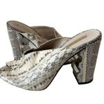 Louise et Cie  Snake Print Leather Carved Heels Sandals Size US 8 Photo 2