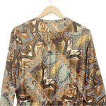 Anthropologie Holding Horses Boho Paisley Fall Shirtdress Brown Blue Tan Size 8 Photo 8