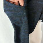 Womens Ododos Size 2X Blue Black Print Crop Fit Athletic Leggings High Rise Photo 2
