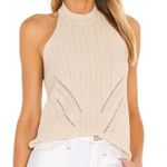 L'Academie L’Academie X Revolve Linen Cotton Thalia Knit Halter Top: Tan Photo 0