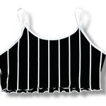 Scoop Neck Black And White Striped Crop Top Women Sz Large Photo 0