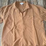 Caslon Calvin Klein shirt  Light Brown  tan Textured popover small short sleeve Photo 0