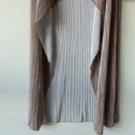 LuLaRoe NWT  Small Sarah Maxi Cardigan Gold Bronze White Pleated Drape Open Front Photo 2