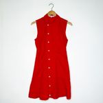 Derek Lam  10 Crosby Red Asymmetrical Poplin Sleeveless Dress Size 6 Photo 2