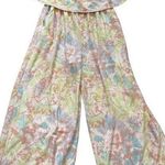 Pastel tie dye strapless wide leg romper measurements in pictures Size undefined Photo 0