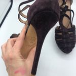 Joie  Purple Rexanne Strappy Leather Stiletto Heels Womens 40 Suede Peep Toe Photo 4