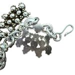 None Silver Tone Beaded Look Chain Collar Statement Necklace Hook Eye Closure Photo 4