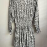 Maje floral print smocked button front long sleeve Ruffle Cotton dress M Photo 2