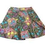 Dona Jo Skort Womens Sugar Skull Colorful Tennis Athletic Size 1 (Small) Yellow Photo 0