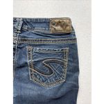 Silver Jeans Women’s Size 28x32 Suki Mid Straight Blue Contrast Stitch Photo 5