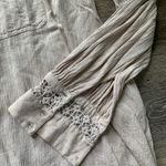 Free People Cream Button Down Shirt with Lace Accents Photo 2