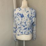 PINK - Victoria's Secret Victoria’s Secret PINK, Long Sleeve Blue/White Tie Dye Crop Top  L Casual  Boho Photo 3