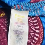 LuLaRoe Tall & Curvy TC Plus Size Leggings Maroon Blue Mosaic Bears Stretchy 1X Photo 3