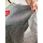 Rae Dunn WOŚP‎ Gray Pullover Sweatshirt Love Embroidered Drawstring Hem 3/4 Sleeve Photo 1