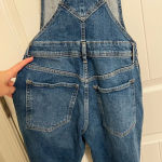 Old Navy EUC | women’s ripped distressed medium wash denim overalls — size 2 Photo 7