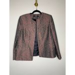 Kasper  Brown Burgundy Paisley Blazer Sz 14 Brocade Fabric Photo 4
