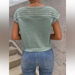 SheIn Boat Neck Cap Sleeve Casual Ribbed Knit Top Mint Green Size Small Photo 2