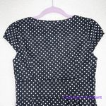 Vintage black and white‎ polka dot cap sleeve diamond neckline dress, size XXS Photo 10