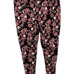 Ann Taylor Black & Red Floral Shantung Ankle Crop Pants Photo 6
