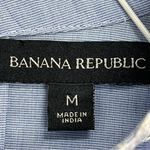 Banana Republic  medium Blue Linen White Lace Blouse Top Photo 5