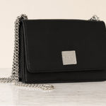 Ralph Lauren Lauren  Crossbody Bag Women Black Textured Leather Chain Strap Purse Photo 0