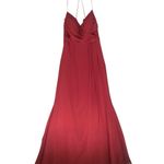 Hayley Paige Occasions  Elegant Backless Gown in Burgundy Red Size 10 Photo 2