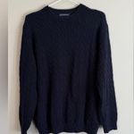 Brandy Melville  Brianna Cotton Cable Knit Fisherman Sweater - navy blue 1797 Photo 0