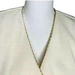 Womens Vintage Matthew & Davis For BL Ivory Gold Trim Knit Sweater Blazer Sz 6P Photo 2