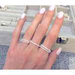 Boutique NEW Dainty Diamond Cut White Gold Plated‎ Silver Bendy Ring, Size 5 Photo 2