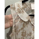 LC Lauren Conrad Beige Tan Floral Sleeveless Blouse Photo 2