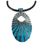 Jay King Desert Rose DTR Sterling Silver 925 Sun Turquoise Leather Necklace Photo 4