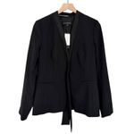 Banana Republic NWT Wool Tie Front Blazer Jacket in Black Women’s Size 8 Photo 2