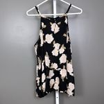 Torrid Georgette Drop Waist Halter Top Blouse Size 1 Black Sleeveless Floral Photo 2
