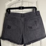 VICI Black distressed denim shorts with rhinestone fringe pockets. Brand: Size L Photo 4