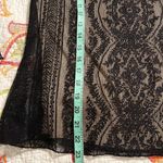 Liberty Love  small juniors black lace blouse large bell sleeves tan lined dressy Photo 4