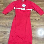 Tibi  Midi Red Open Back terry Sweatshirt Dress small Photo 3
