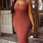 Pretty Little Thing NWT Plus Rose Waffle Knit Maxi Beach Dress US Size 16 Photo 3