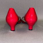 Pleaser Red and Black Patent Heels size 11 retro funky unique 50s kitten heel Photo 3