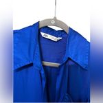 ZARA Satin Wrap Effect Blue Dress Photo 4